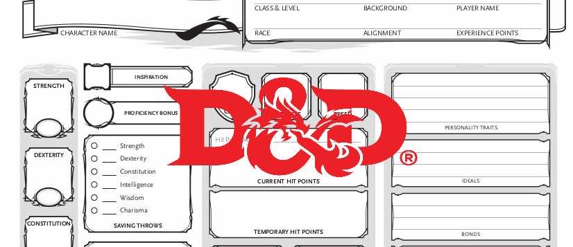 D&D5e: a character sheet for each occasion