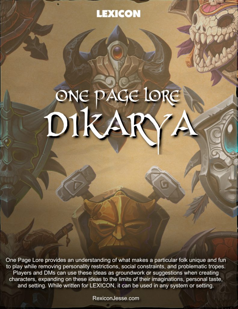 one page lore 